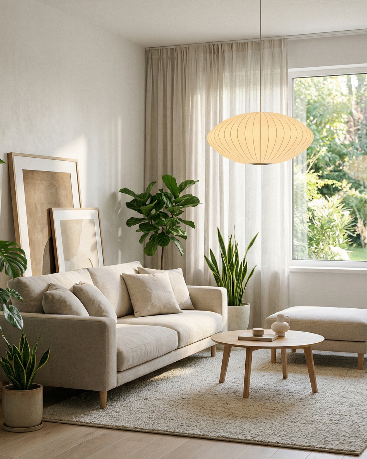 Moderne Ronde Hanglamp Met Geribbelde Kap En Warme Sfeerverlichting | Restfield